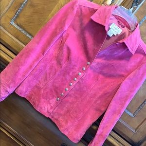 Live a little Pink Suede Super cool Snaps Jacket!